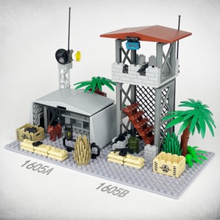 【浩司積木】MOC 多款戰備塔 哨塔 前哨站 野戰指揮所 警戒塔 瞭望塔 鐵絲牢籠 小顆粒積木拼裝 1605 軍事