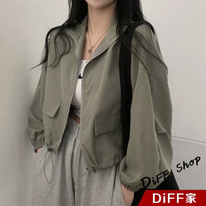 【DIFF】韓版復古百搭工作風短版外套 夾克 上衣 女裝 衣服 外套 長袖上衣 薄外套 防曬外套【J323】