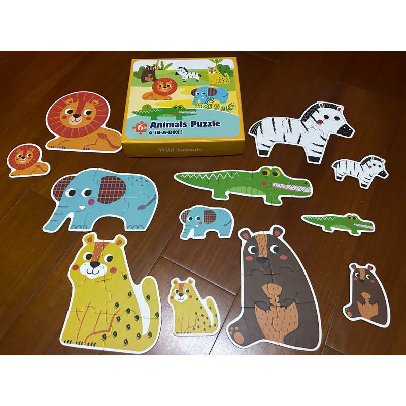 ((二手))animals puzzle(動物) 拼圖 幼兒 親子互動 六合一 學齡前