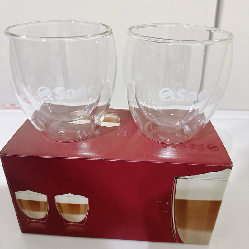 飛利浦 PHILIPS Saeco 雙層隔熱意式濃縮咖啡杯玻璃杯 260ml (一組二入)