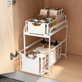 廚房下水槽置物架櫥櫃檯面抽屜調料架多功能衛生間洗漱用品收納架