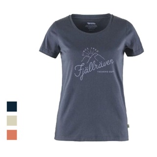 【Fjallraven 北極狐】Sunrise T-shirt 短袖上衣 女 圓領上衣 藍 粉筆白 花椒紅 83530