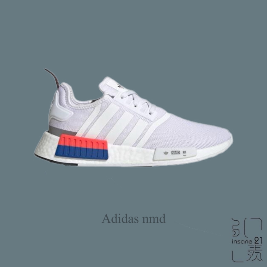 ADIDAS ORGINAS NMD R1 白 橘藍 三葉草 男款 IF8028【Insane-21】