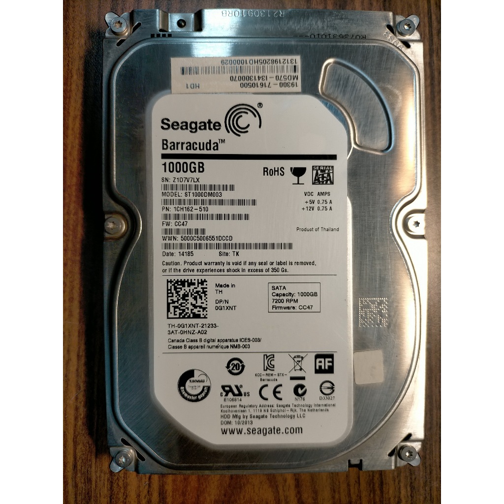 H.硬碟SATA3-Seagate 1TB (ST1000DM003) 7200轉 64MB緩衝 1000G直購價170