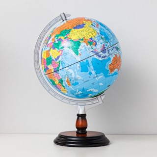 【SkyGlobe】10吋行政藍色海洋木質地球儀(中英文對照)《WUZ屋子》地球儀 繁體中文 臺灣製