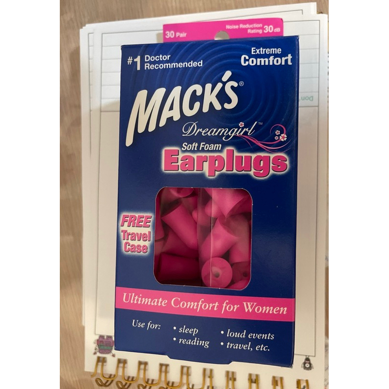 MACK’S 耳塞 全新 睡覺 讀書 抗噪 女生 小款 earplugs 附攜帶盒