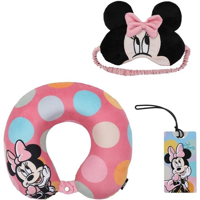 預購❤️正版❤️ 美國迪士尼 Minnie Mouse 米妮 兒童 枕頭 U型枕 眼罩 Pillow 行李吊牌