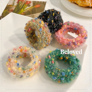 𝐁𝐞𝐥𝐨𝐯𝐞𝐝臺灣現貨🫧小香風毛絨波點髮圈 秋冬毛巾圈 混色彈力髮圈 可愛糖果色綁髮繩