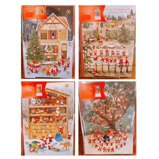 湯包日貨坊 ☆現貨★ 日本限定 聖誕節 卡片 聖誕老人系列 鑲金邊卡片 聖誕立體卡 3D卡片 立體卡片