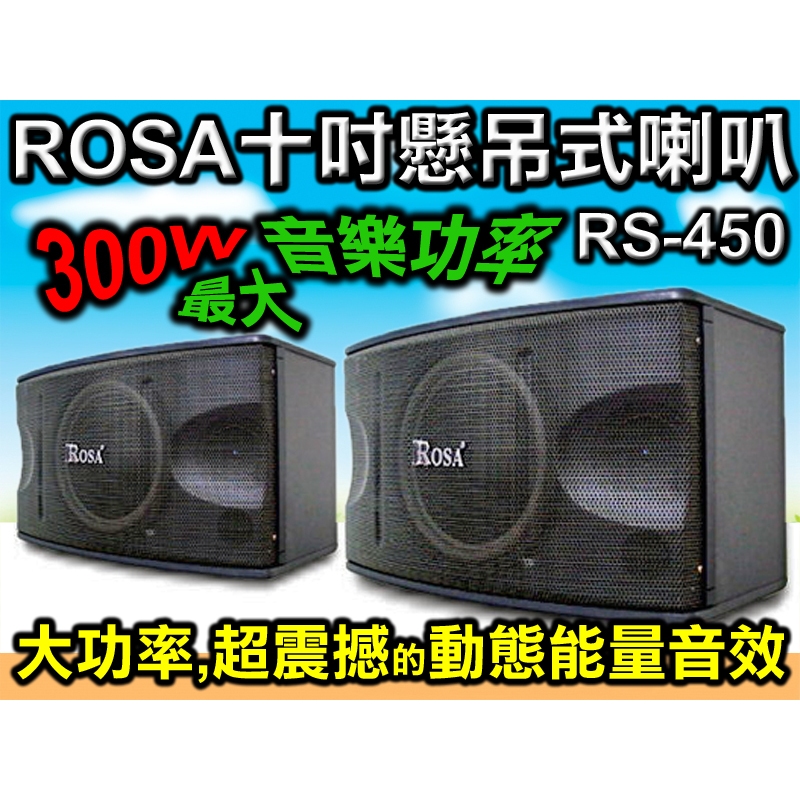 【通好影音館】ROSA羅莎 懸吊式.平放式10吋喇叭( RS-450 )可外場用/會議室用/教室用/卡拉OK用/十吋低音