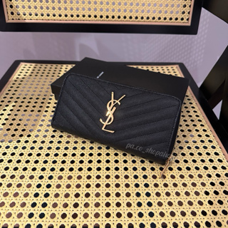 Saint Laurent YSL經典拉鍊長夾 Monogram zip around wallet