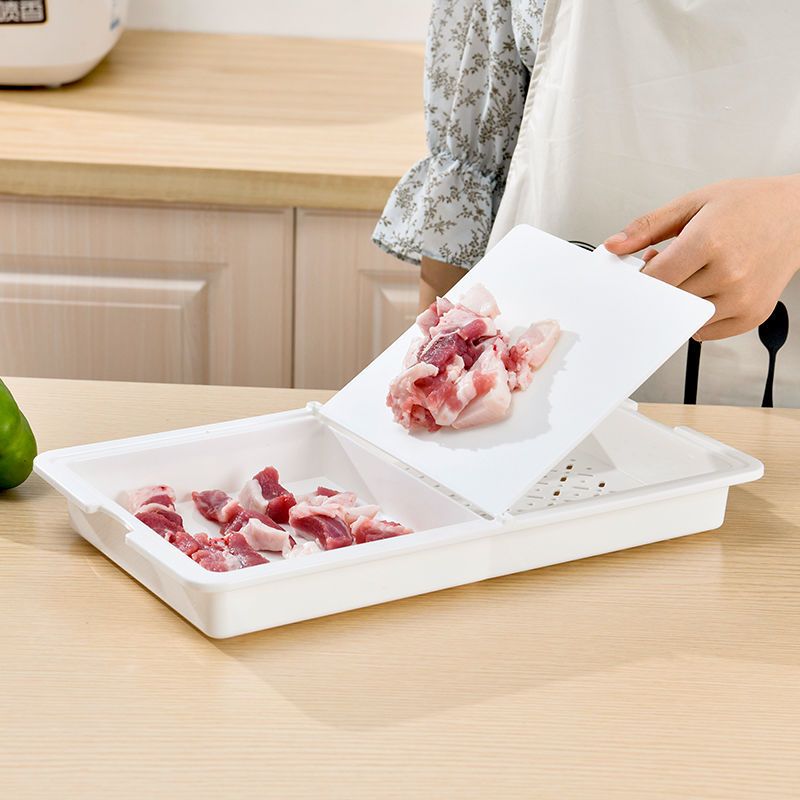 日式三合一砧板廚房多功能翻蓋切菜板家用水果蔬菜塑膠瀝水籃案板