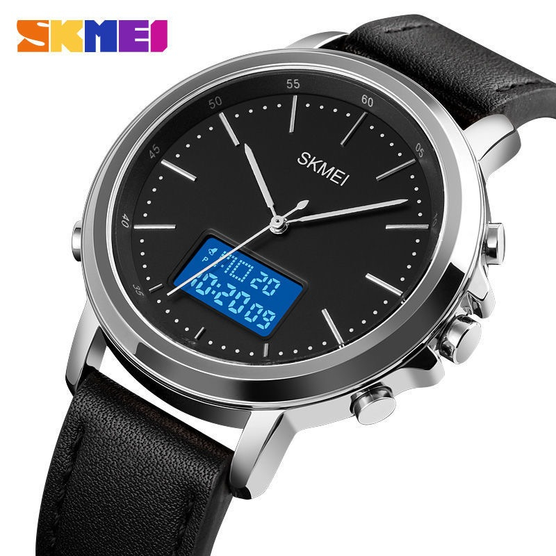 SKMEI/時刻美手錶 男運動電子錶簡約時尚潮流青少年個性防水多功能腕表 男錶 學生錶 雙顯式1652