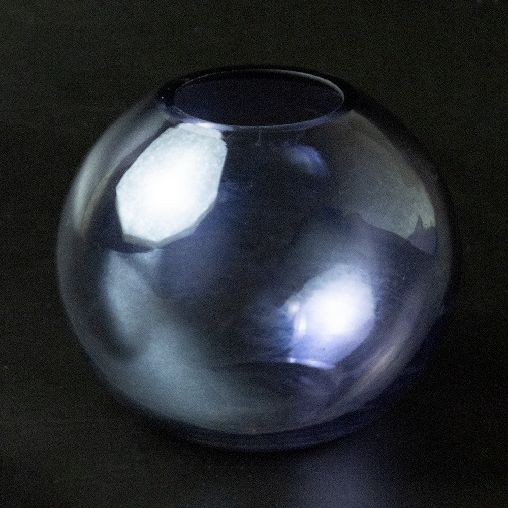 藍紫色圓球素面燈罩型花瓶