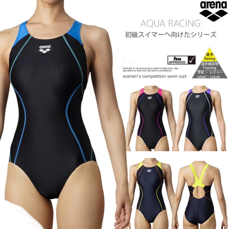 M號現貨Arena AQUA RACING抗鹽加工處理連身泳衣泳裝低叉FINA競賽款ARN-0051W