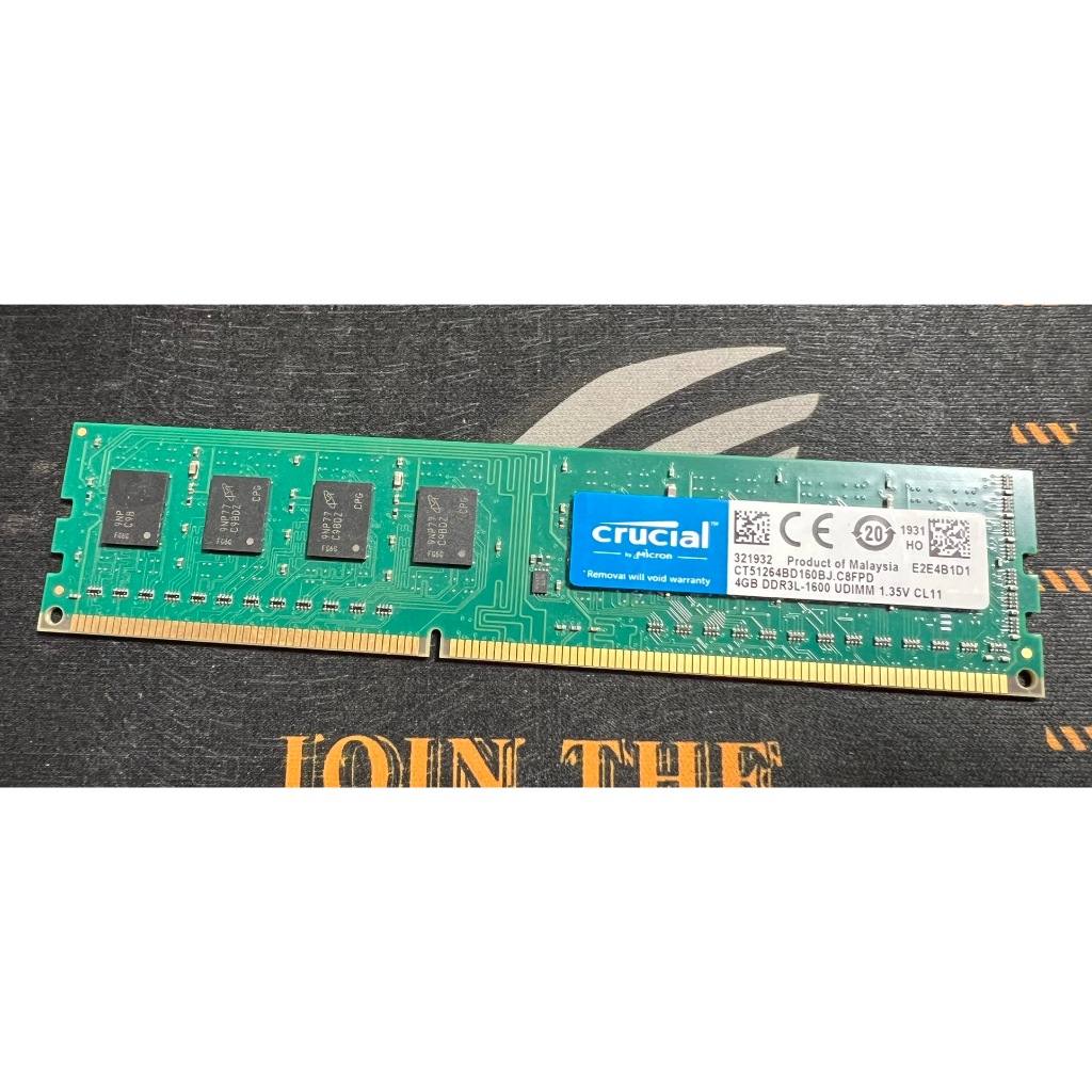 ~翔訊資訊~美光CT51264BD160BJ 4GB DDR3L 1600 含稅