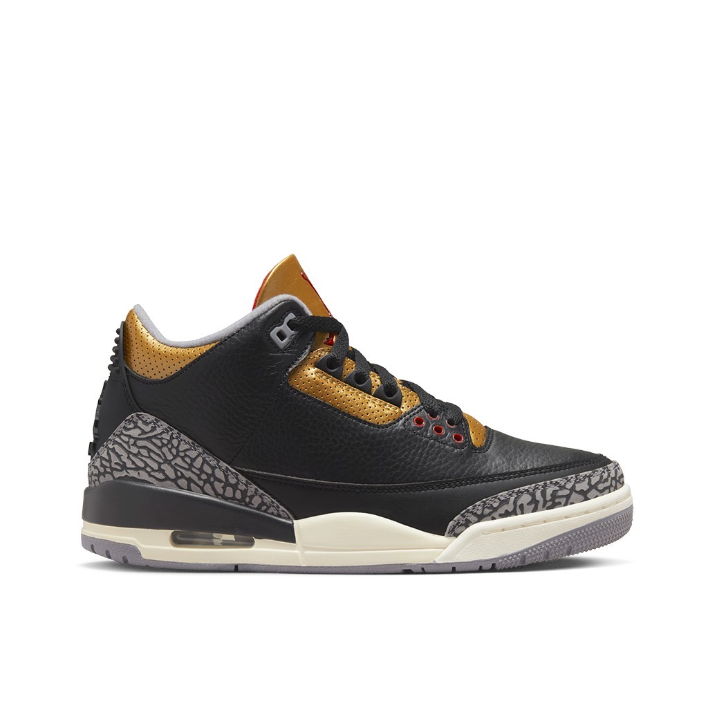 NIKE 女鞋 W AIR JORDAN 3 RETRO 爆裂紋 奶油黑金【A-KAY0】【CK9246-067】