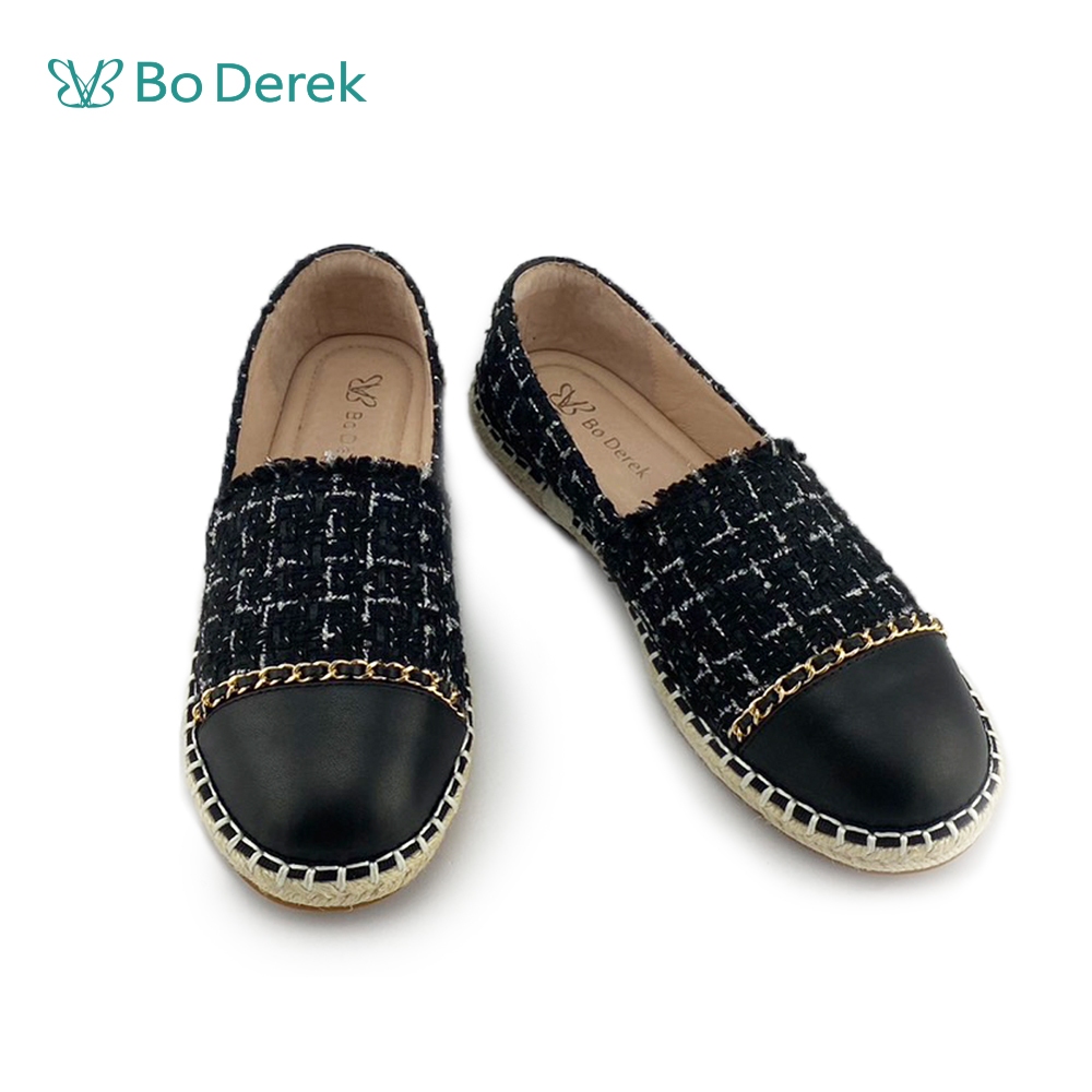 Bo Derek 小香草編風格懶人鞋-黑色