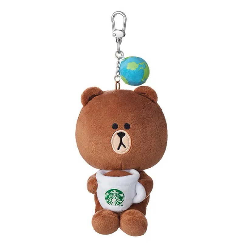 星巴克 限量 Starbucks LINE FRIENDS熊愛地球鑰匙圈 聯名