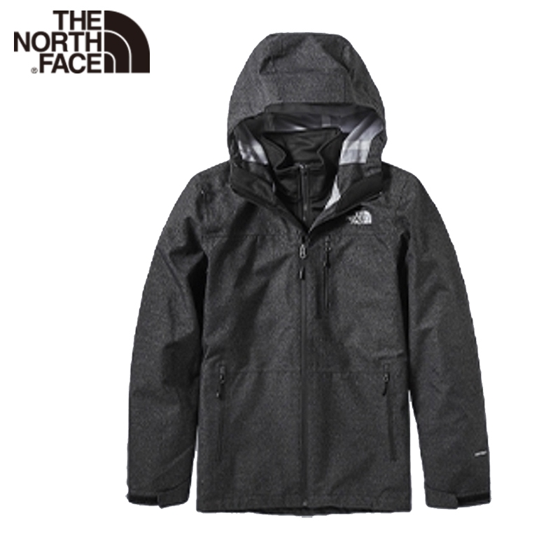 【The North Face 美國】男 DV 刷毛兩件式外套 黑 北臉保暖外套 北面連帽夾克 NF0A3VSIJK3