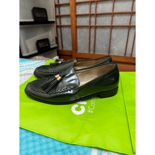 「 二手鞋 」 ORiental TRaffic 女版皮革休閒鞋 40號（深綠）鐵3-2