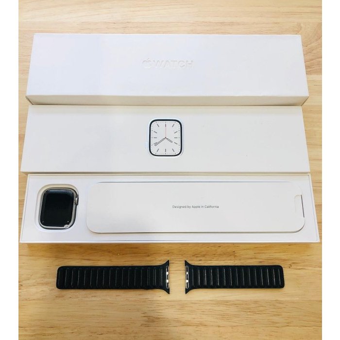 台中 Apple Watch 7 LTE 41mm 銀色不鏽鋼錶殼 副廠錶帶 不鏽鋼 83% S7