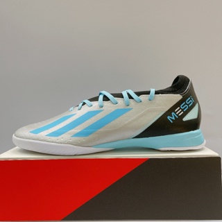 adidas X CRAZYFAST MESSI.3 男女款 銀藍色 室內 運動 訓練 足球鞋 IE4076