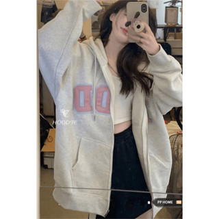 值得入手！外套 女 連帽外套 皮標字母 oversize 開衫外套韓國外套 秋季外套 皮標 刺繡 外套女生冬天 韓系穿搭