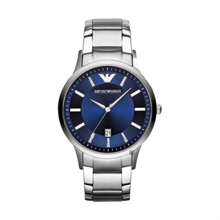 【Emporio Armani】美式經典光澤感簡約時尚腕錶-藍面款/AR11180/台灣總代理公司貨享兩年保固