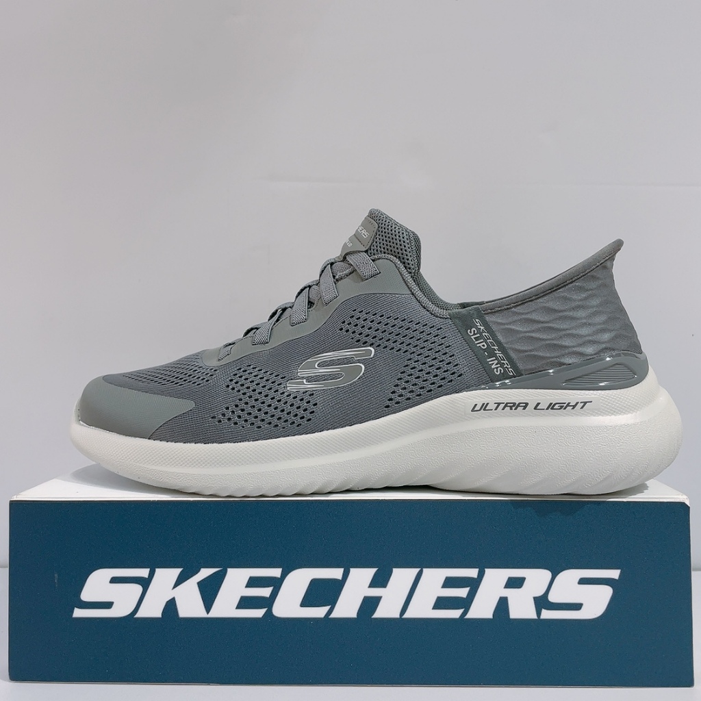 SKECHERS BOUNDER 2.0 男生 灰色 舒適 瞬穿 寬楦 透氣 運動 慢跑鞋 232459WCHAR