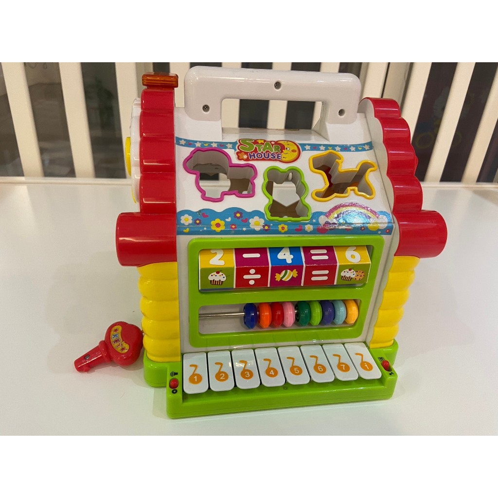 【二手玩具】匯樂積木屋 趣味小屋 音樂遊戲屋 電子琴 兒童 聲光 玩具