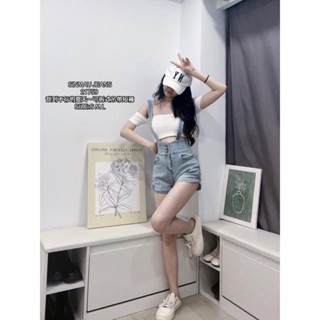 現貨💜可拆式牛仔吊帶短褲