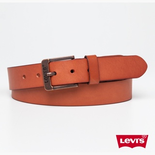 Levis 男款 真皮皮帶 方形腰帶扣 仿舊設計 紅棕 38016-0307
