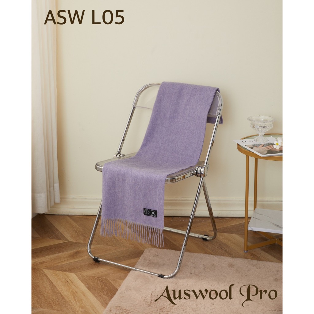 澳洲 Auswool Pro UGG 100% 純羊毛圍巾 ASW L05 薰衣草紫色