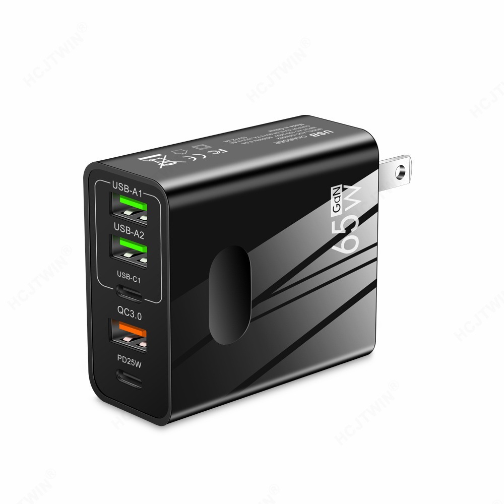 快充頭 氮化鎵  2PD+3USB 充電頭 5口輸出 多口 PD 65W 快充 手機 充電器 PD USB QC3.0