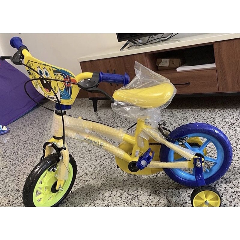 全新12吋兒童海綿寶寶腳踏車（僅面交自取可在議價自取在高雄湖內閒太遠別私了）