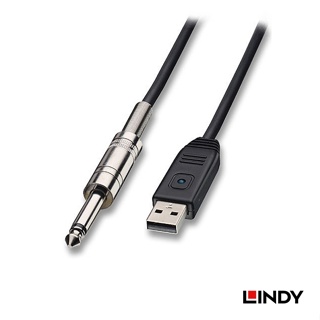 LINDY 林帝 吉他6.3MM轉USB錄音線, 5M (06104)