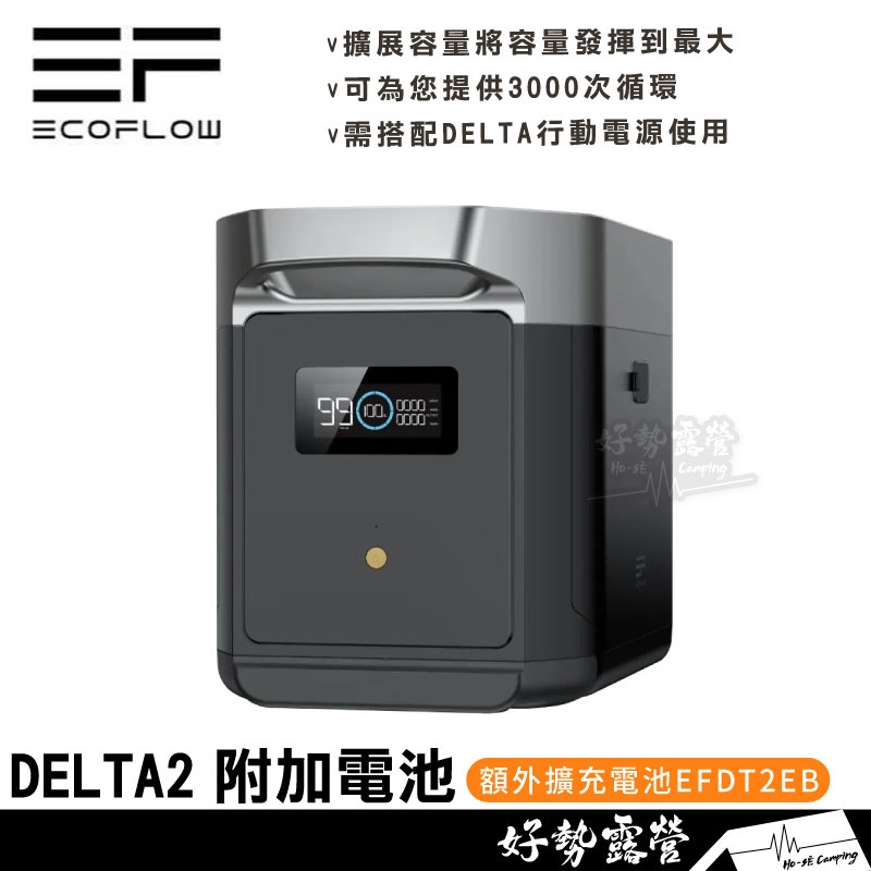 《10%蝦幣》EcoFlow DELTA 2 延伸電池【好勢露營】EFDT2EB 擴充電池 行動電源 1024wh