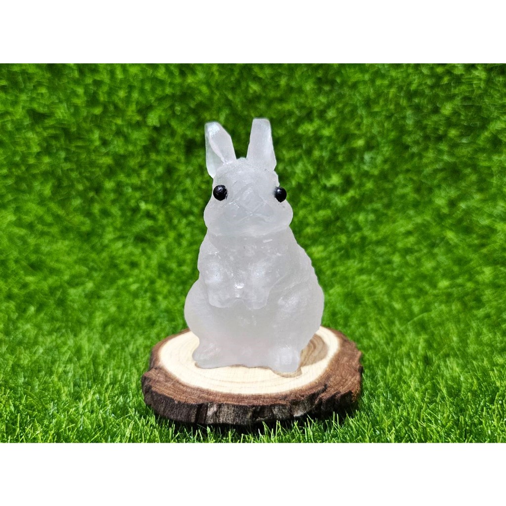 白螢石兔小兔子水晶原礦造型動物擺件不含底座🐰 原礦兔子精雕可愛刺蝟動物擺件水晶礦石擺件原石雕刻動物超萌彼得兔款