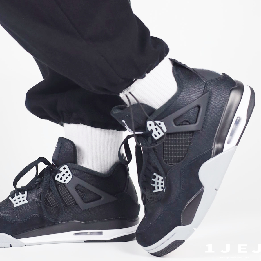 -EJ-  Air Jordan 4 Retro SE Black Canvas AJ4籃球鞋 DH7138-006