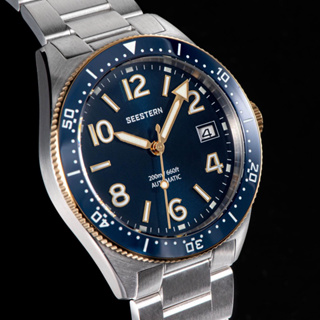 深海潛龍系列計時腕錶 自動上鍊 藍寶石水晶鏡面 夜光陶瓷錶圈插片 精工機芯 日期顯示 微調錶扣 夜光
