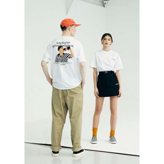 <現貨>韓國代購 潮牌 GROOVE RHYME 黑/白/紫/可樂/企鵝圖案 素色質感百搭T恤 簡約休閒 涼感短袖