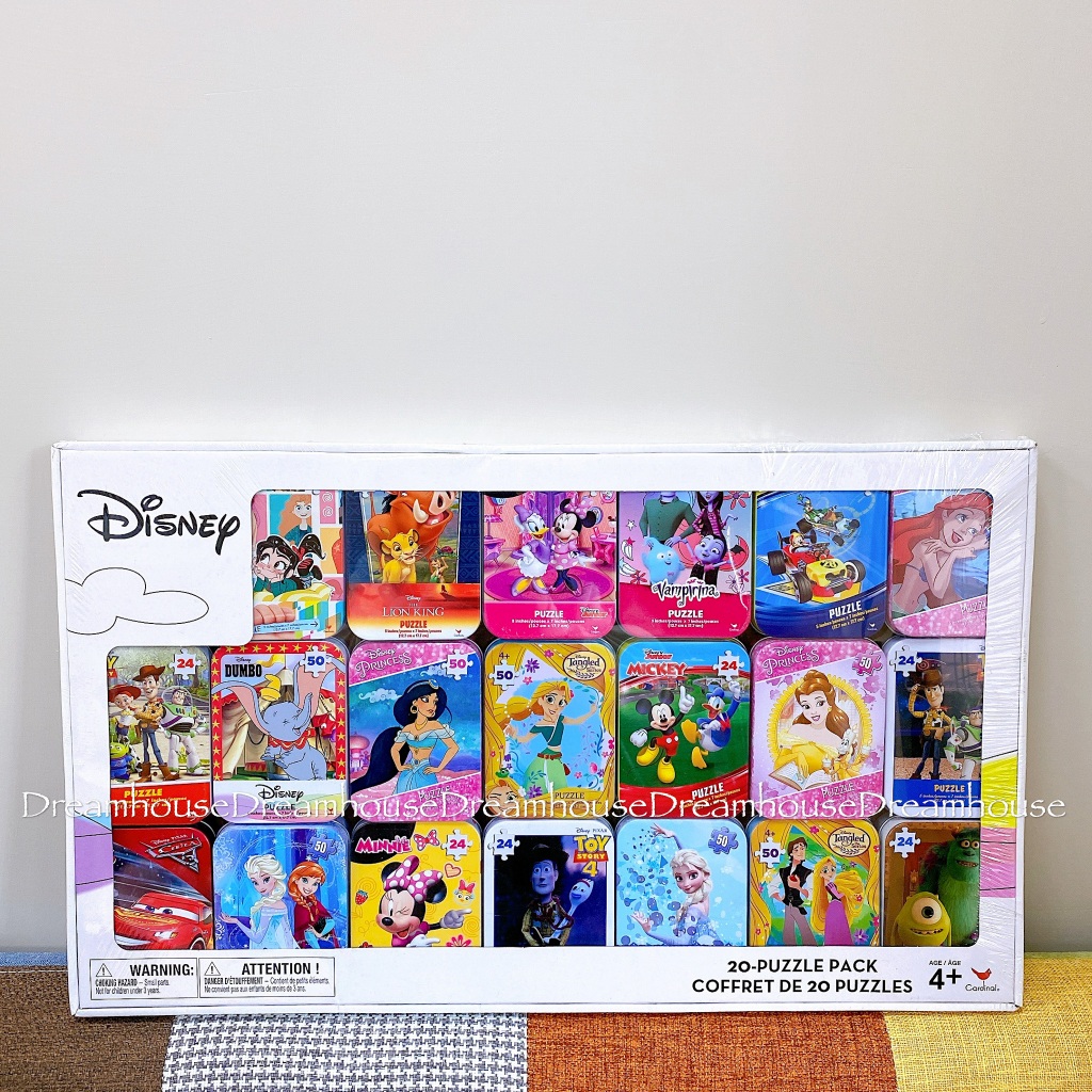 日本帶回 迪士尼 Disney puzzle 鐵盒拼圖 20入 好市多拼圖 迪士尼卡通 皮克斯卡通 拼圖 兒童玩具 禮盒