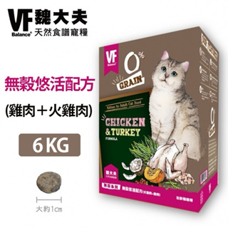 【再贈貓餐包6入！免運】【VF魏大夫】無穀悠活貓配方 (雞肉＋火雞肉) 6kg 貓飼料