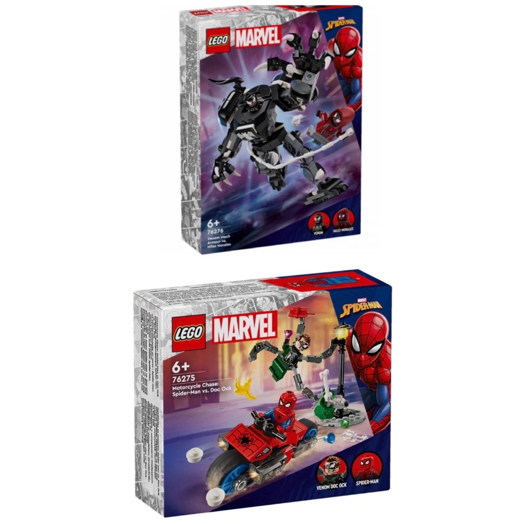 樂高 LEGO 76275 76276 SH-機車追逐: 蜘蛛人 vs 八爪博士  猛毒機甲 vs 麥爾斯