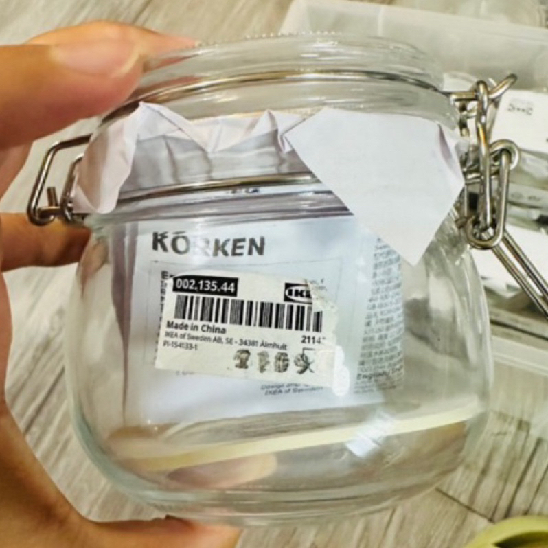 IKEA-0.5公升透明玻璃罐附蓋萬用罐-密封罐