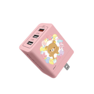 7-11-拉拉熊20週年三孔USB電源供應器（全新現貨）粉色