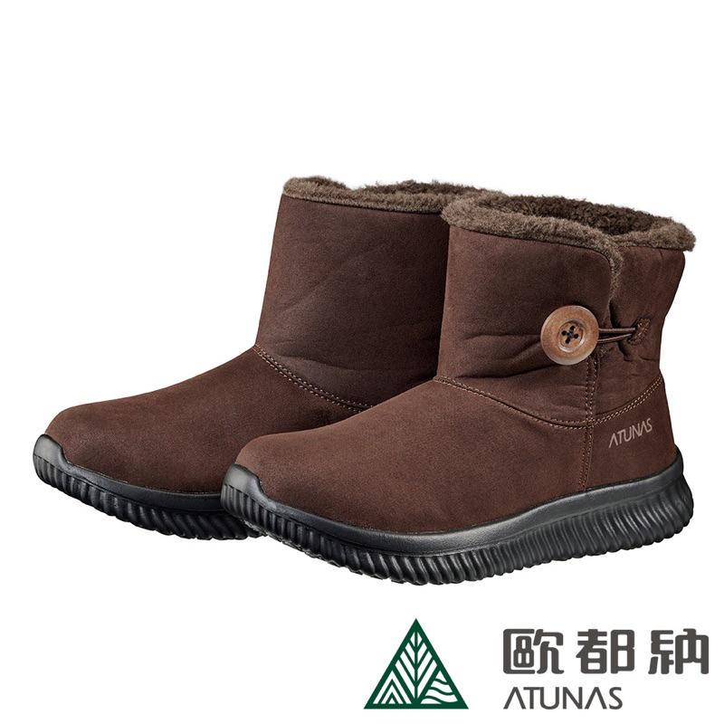歐都納 女款中筒保暖防潑水雪靴(A1GCEE22W咖啡/防水/刷毛/止滑)