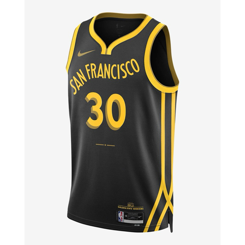 Nike 球衣 Stephen Curry Warriors 23/24 金州 勇士 城市版 NBA 黑 黃