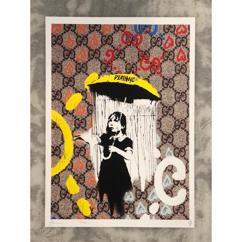 DEATH NYC 版畫 翻玩 撐傘的少女 GUCCI 限量100版（可加購框）